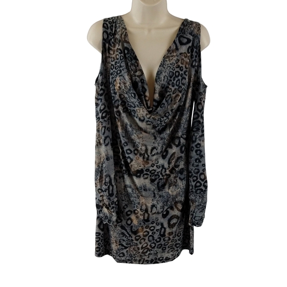Sugar & Spice Leopard Print Cold Shoulder Dress - Picture 3 of 10